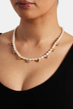 Women JWL-NECK-PRL Freshwater Pearl Drop Gem Necklace