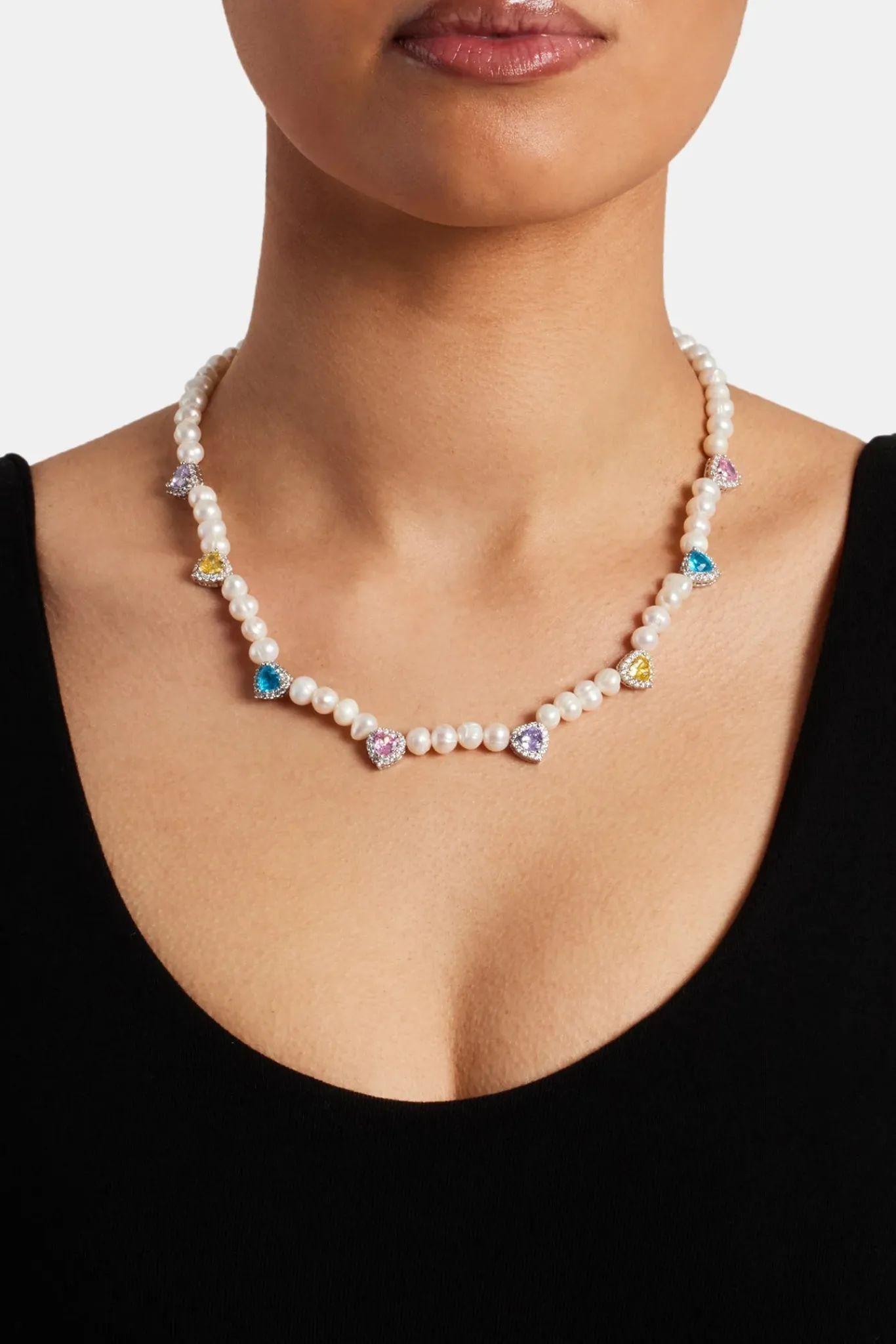 Women JWL-NECK-PRL Freshwater Pearl Heart Gemstone Necklace