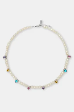 Women JWL-NECK-PRL Freshwater Pearl Heart Gemstone Necklace