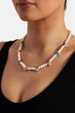 Women JWL-NECK-PRL Freshwater Pearl Heart Gemstone Necklace