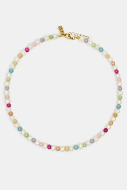 Women JWL-NECK-PRL Freshwater Pearl Pop Colour Bead Necklace - 6mm