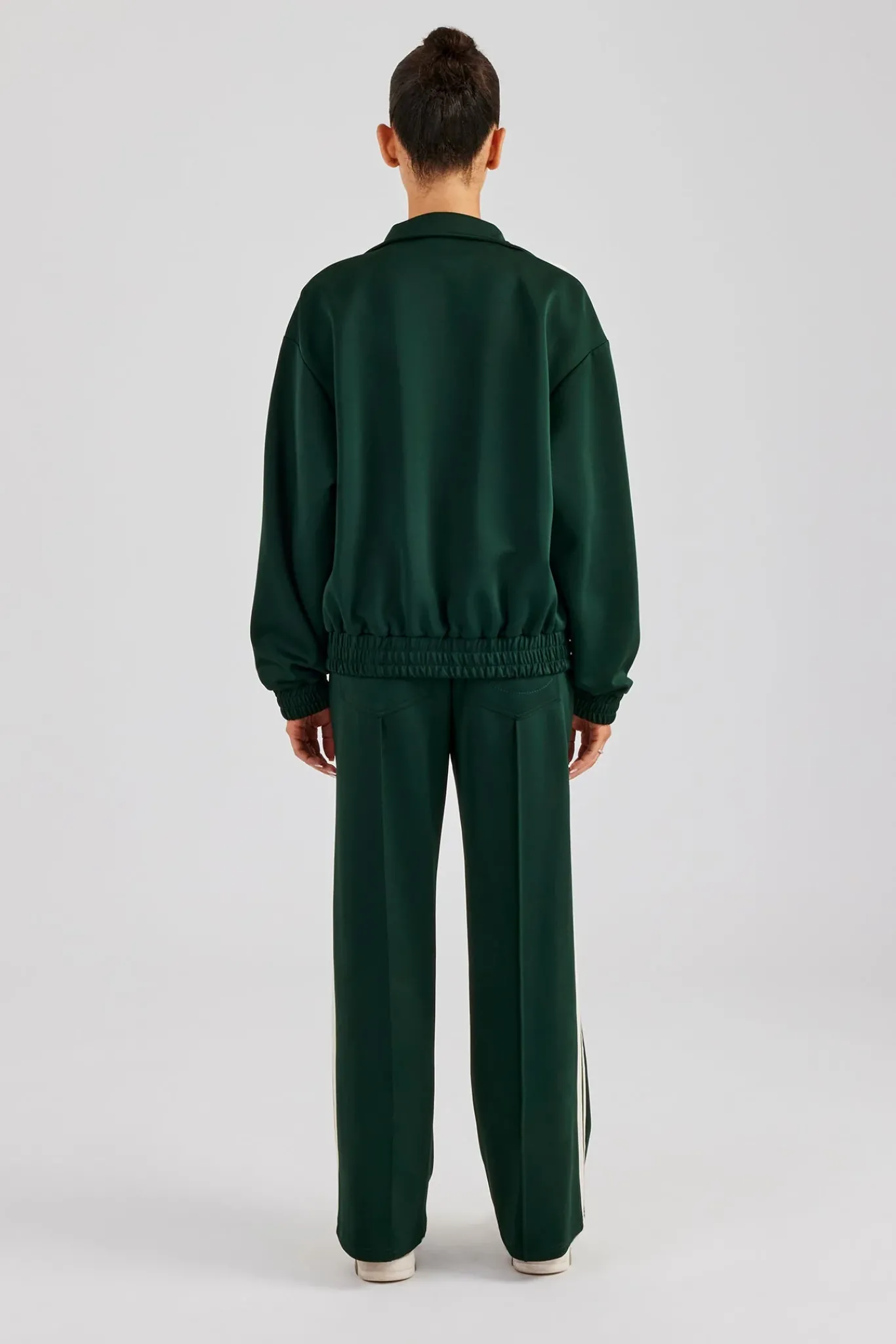 Women CLO-SET Funnel Neck Taping Zip Through Tracksuit - Bottle Green