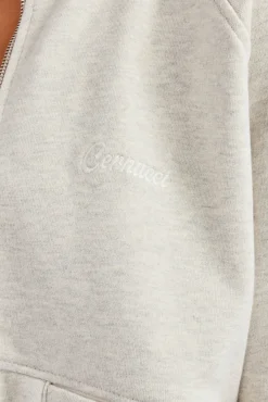 Women CLO-TOP-HS-SWE Funnel Neck Zip Through Sweat - Ash Grey