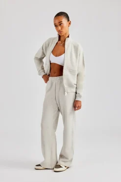 Women CLO-SET Funnel Neck Zip Through Tracksuit - Ash Grey