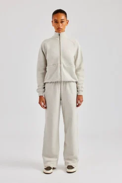 Women CLO-SET Funnel Neck Zip Through Tracksuit - Ash Grey