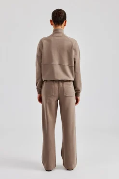Women CLO-SET Funnel Neck Zip Through Tracksuit - Taupe