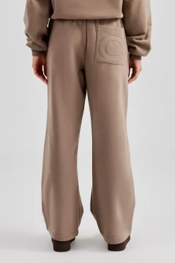 Women CLO-BOT-TRO Glitter Applique Wide Leg Jogger - Taupe