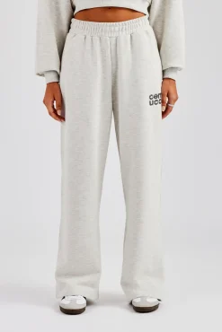 Women CLO-BOT-TRO Glitter Applique Wide Leg Jogger - Ash Grey