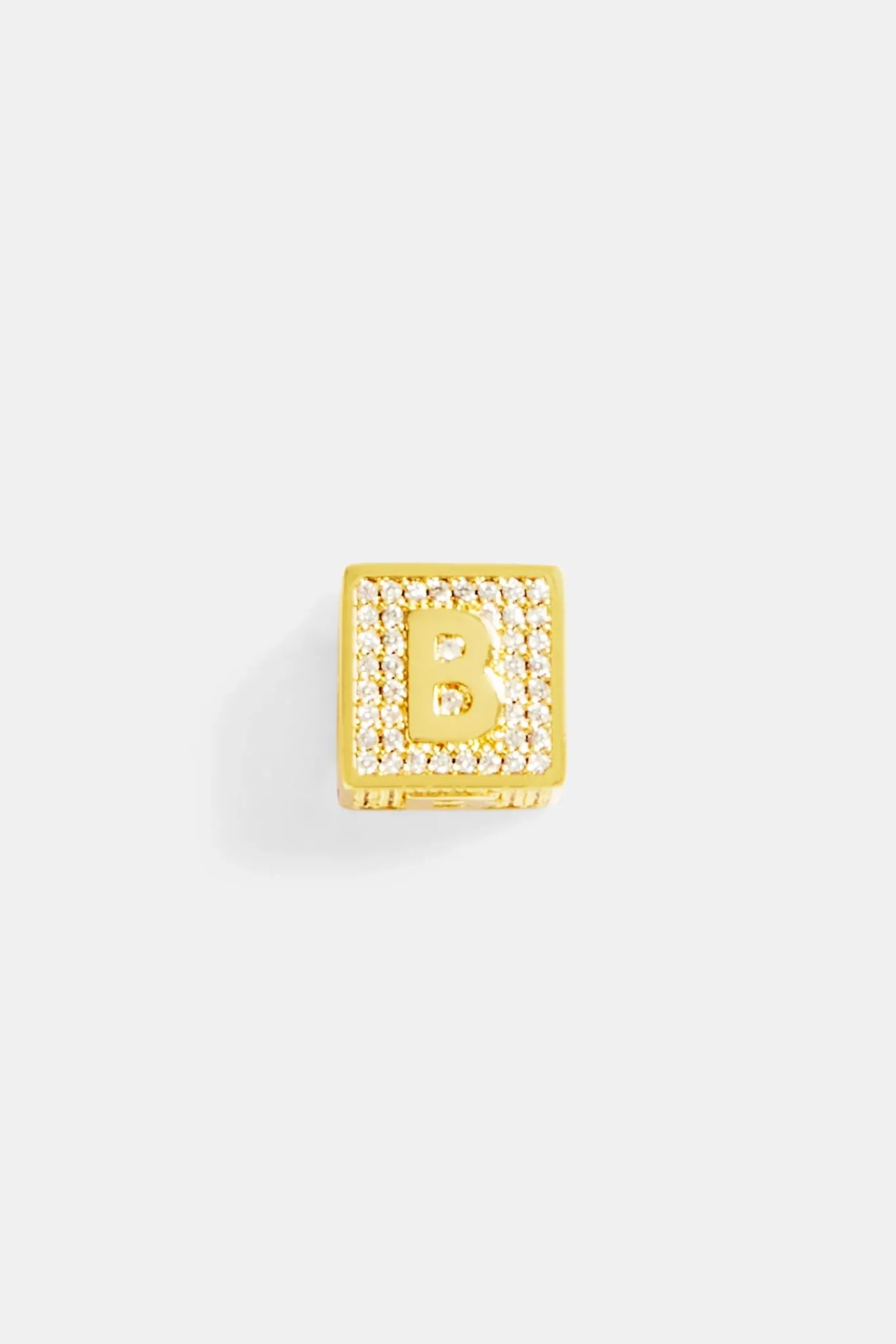 Women JWL-PEND Gold Plated Iced B Letter Block Pendant