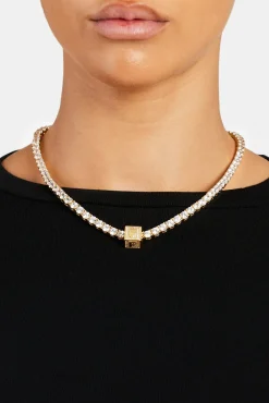 Women JWL-PEND Gold Plated Iced F Letter Block Pendant