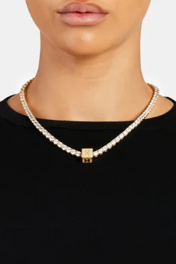 Women JWL-PEND Gold Plated Iced H Letter Block Pendant