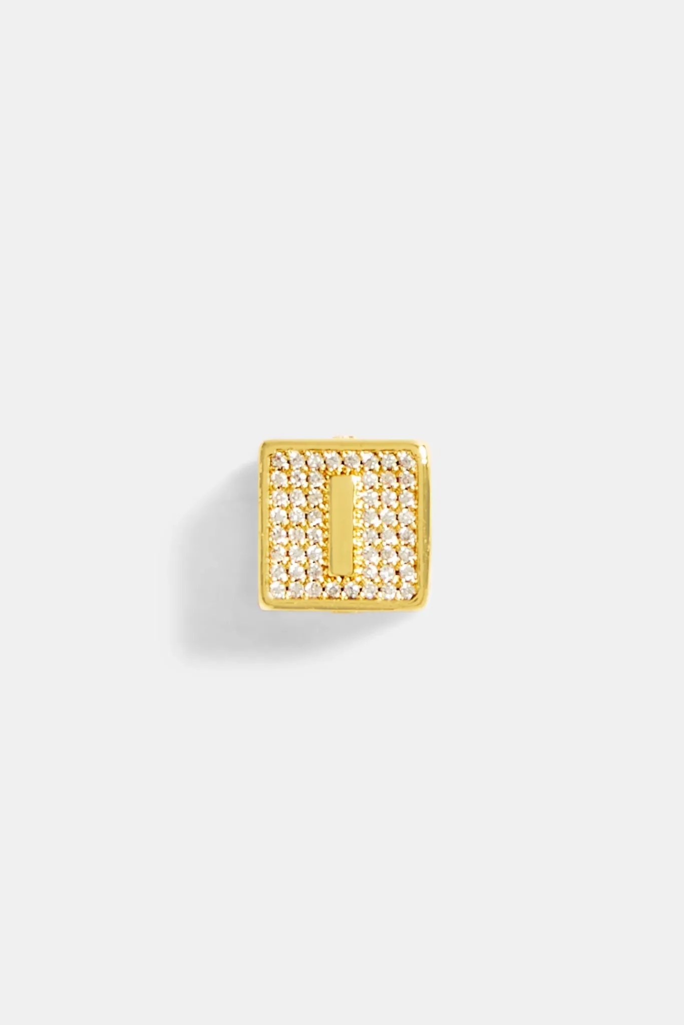 Women JWL-PEND Gold Plated Iced I Letter Block Pendant