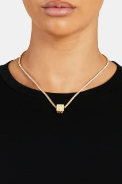 Women JWL-PEND Gold Plated Iced J Letter Block Pendant