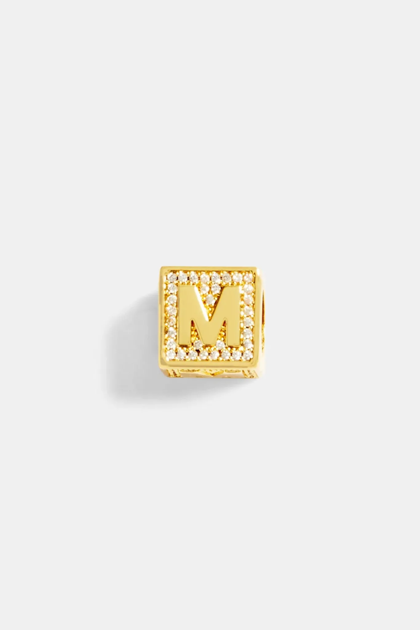 Women JWL-PEND Gold Plated Iced M Letter Block Pendant