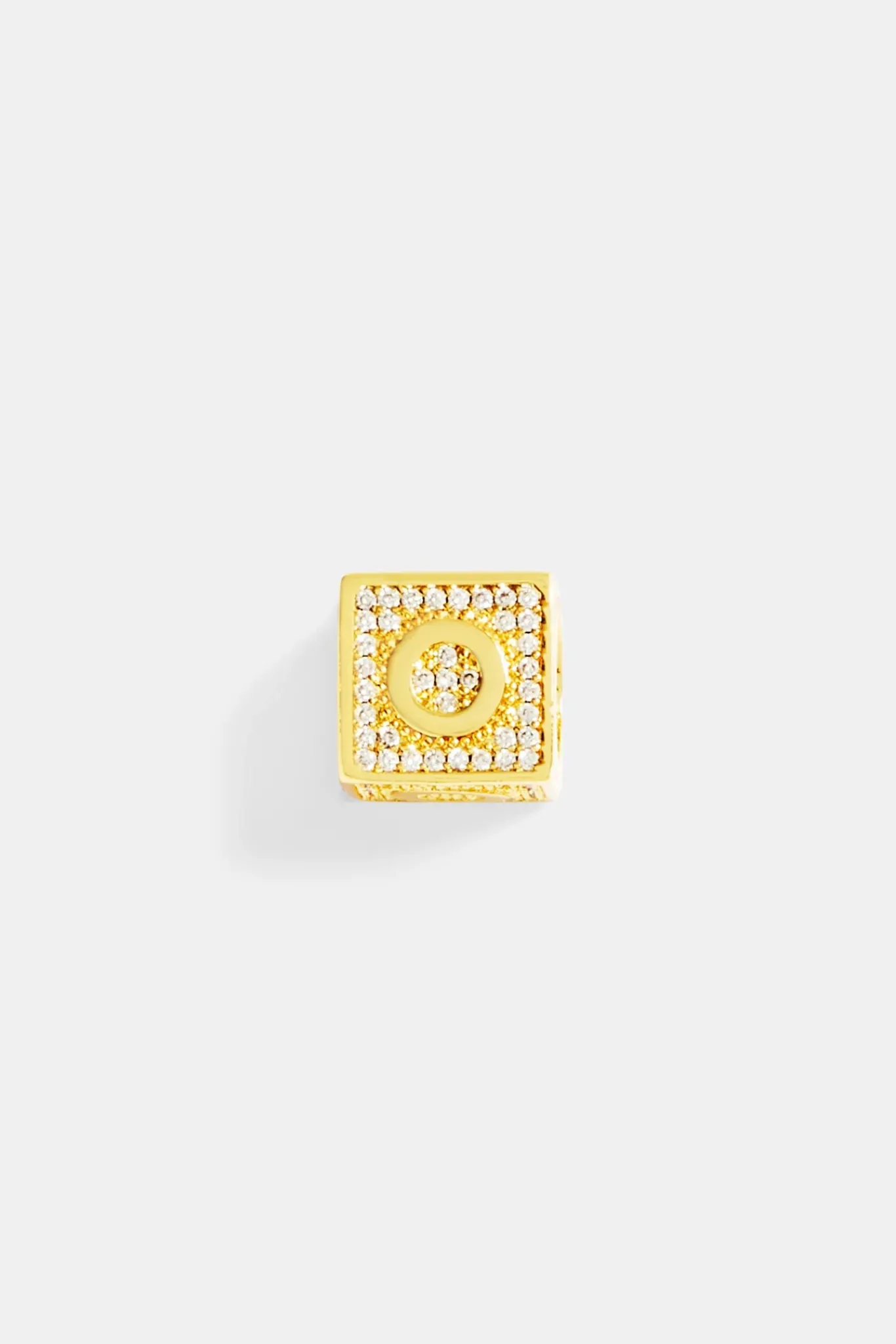 Women JWL-PEND Gold Plated Iced O Letter Block Pendant