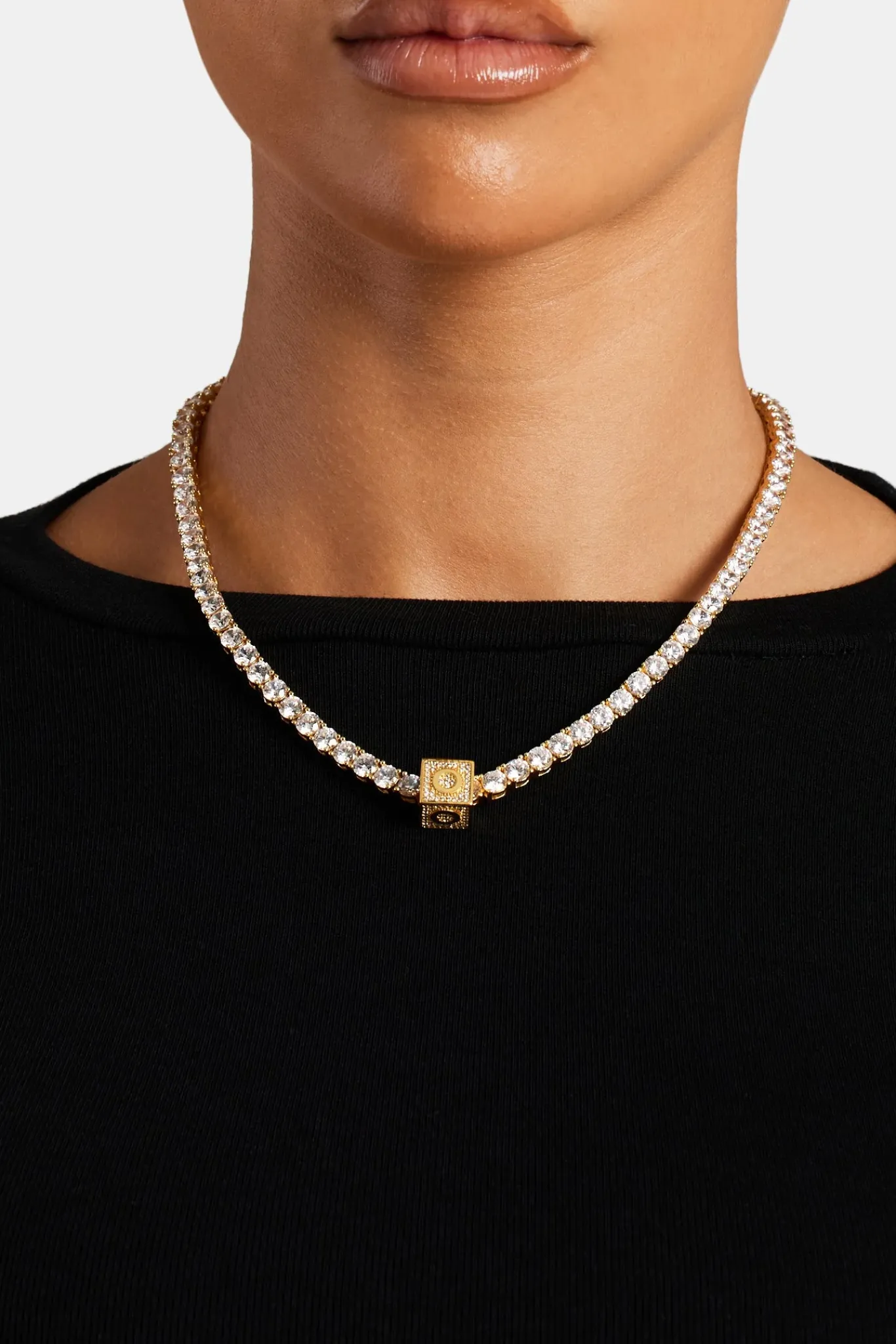 Women JWL-PEND Gold Plated Iced O Letter Block Pendant