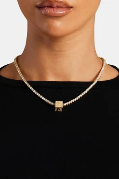 Women JWL-PEND Gold Plated Iced P Letter Block Pendant