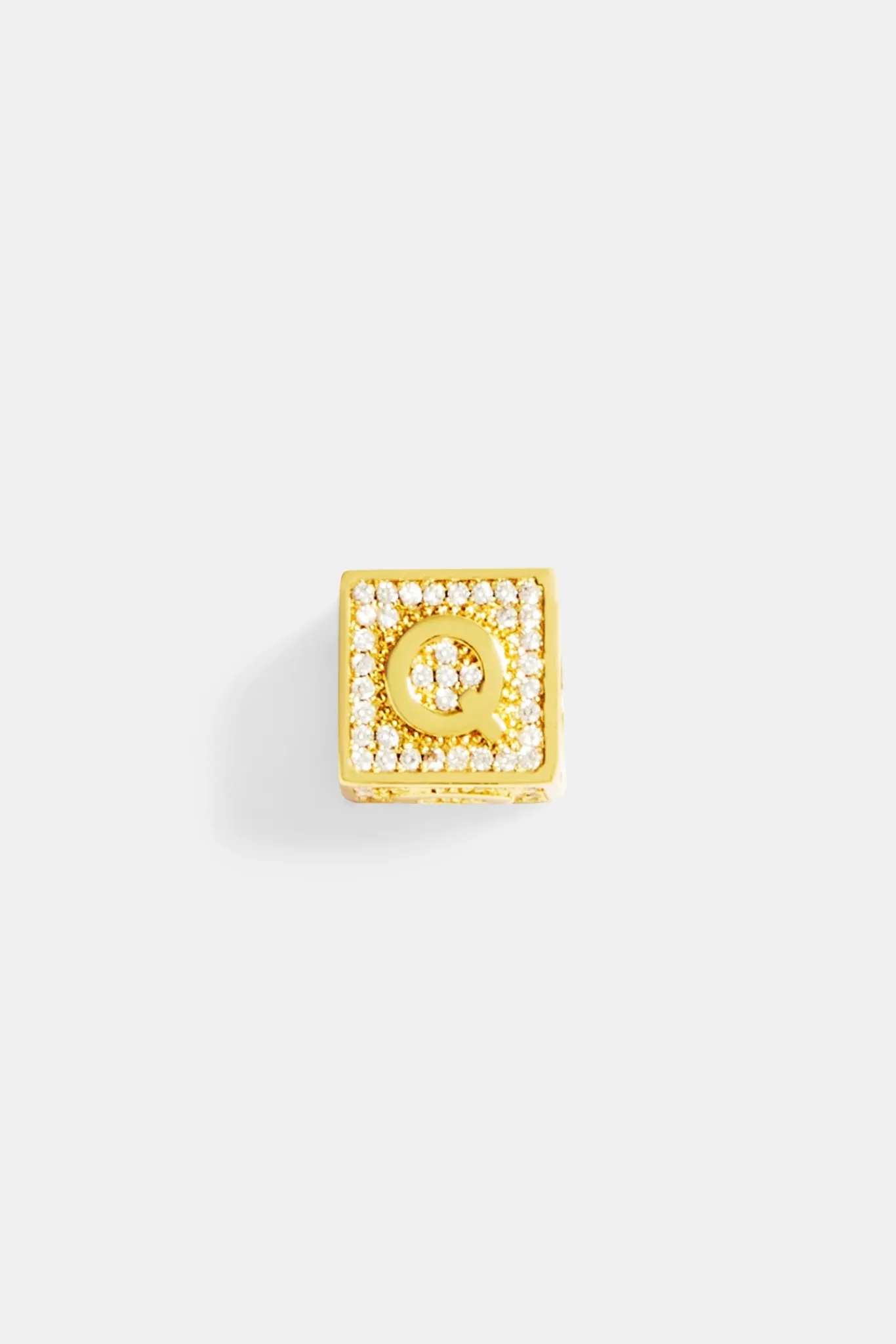 Women JWL-PEND Gold Plated Iced Q Letter Block Pendant