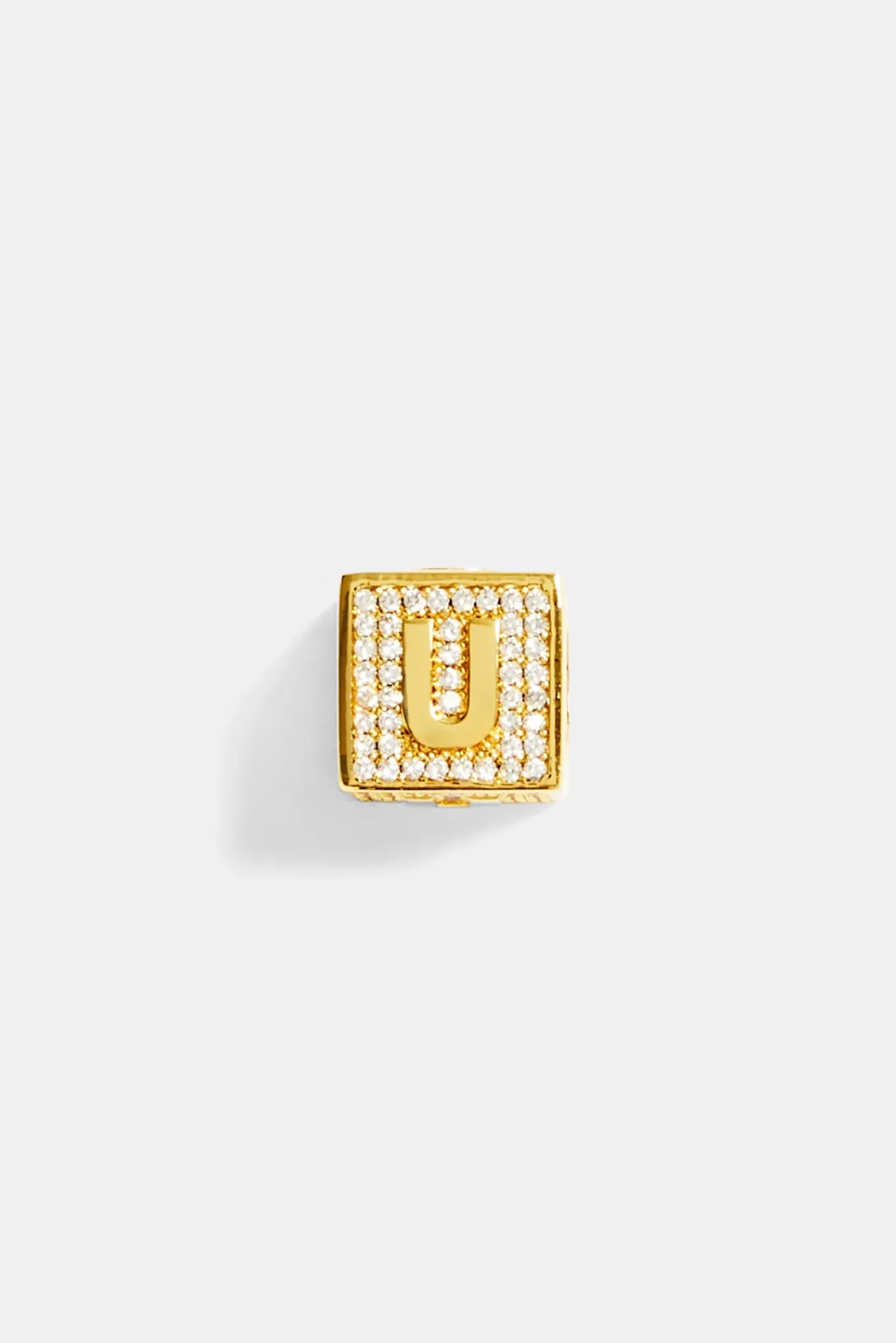 Women JWL-PEND Gold Plated Iced U Letter Block Pendant