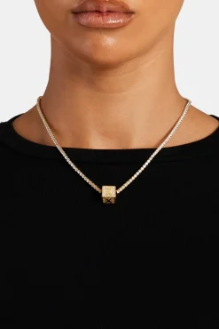 Women JWL-PEND Gold Plated Iced X Letter Block Pendant