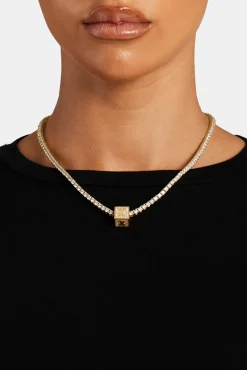 Women JWL-PEND Gold Plated Iced X Letter Block Pendant