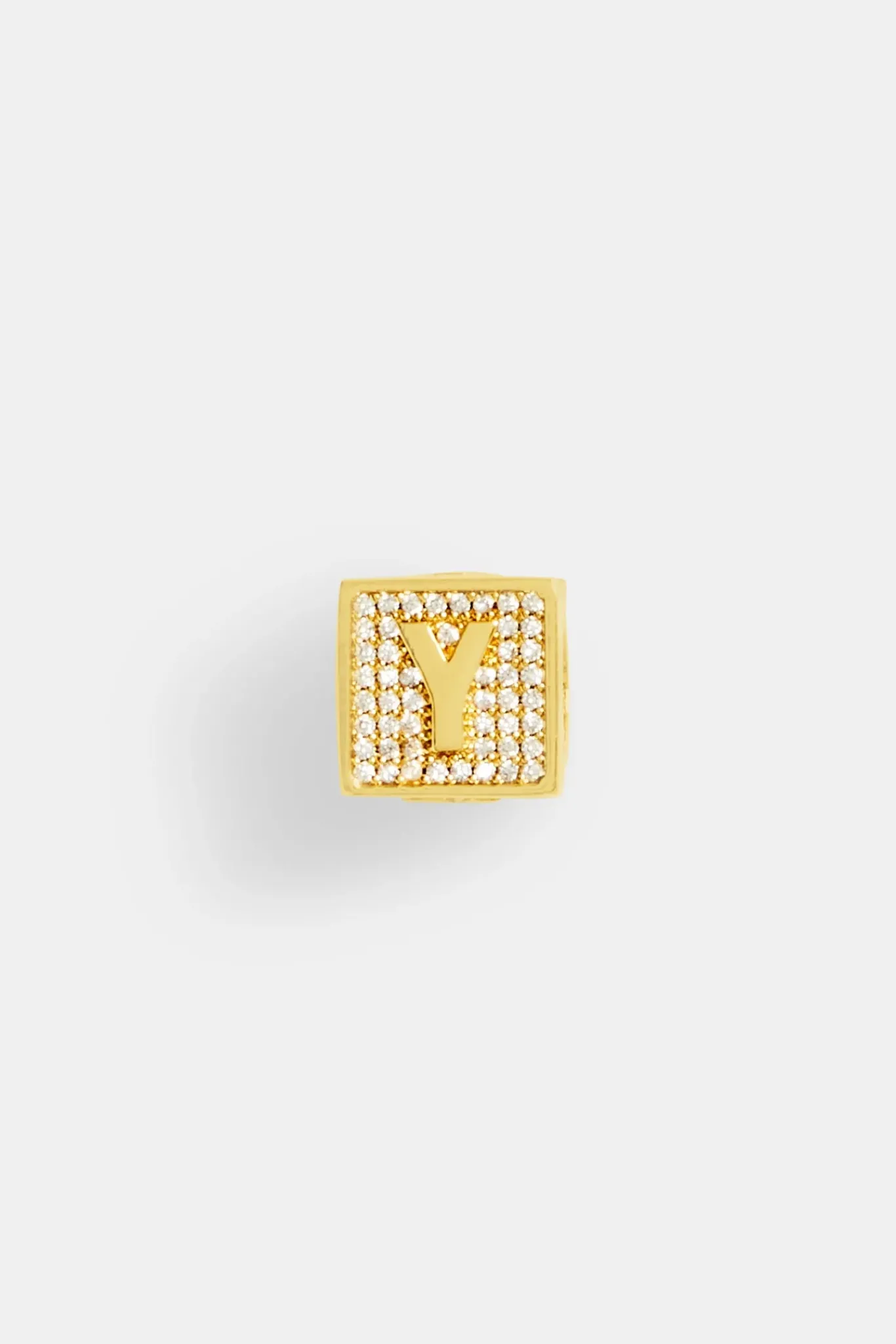 Women JWL-PEND Gold Plated Iced Y Letter Block Pendant