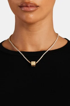 Women JWL-PEND Gold Plated Iced Z Letter Block Pendant