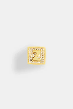 Women JWL-PEND Gold Plated Iced Z Letter Block Pendant