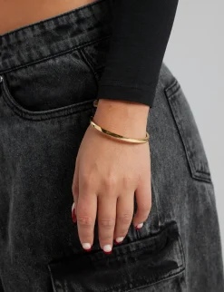 Women JWL-BRA Gold Plated 3mm Polished Bangle
