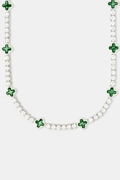 JWL-CHN Green Motif Tennis Chain