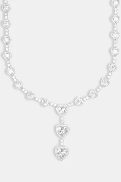 Women JWL-CHN Heart Drop Chain - White