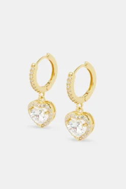 Women JWL-EAR Heart Drop Earrings - Gold