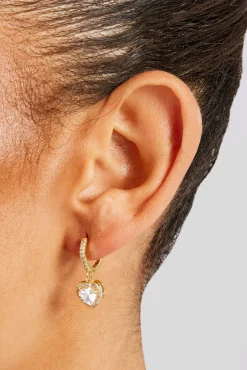 Women JWL-EAR Heart Drop Earrings - Gold