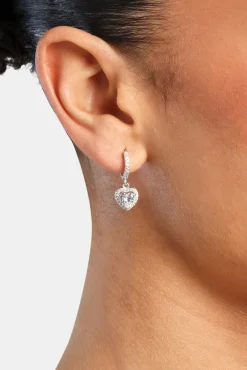 Women JWL-EAR Heart Drop Earrings - White