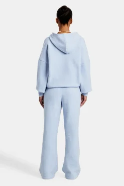 Women CLO-SET-KTW Hooded Zip Through Knitted Tracksuit - Light Blue