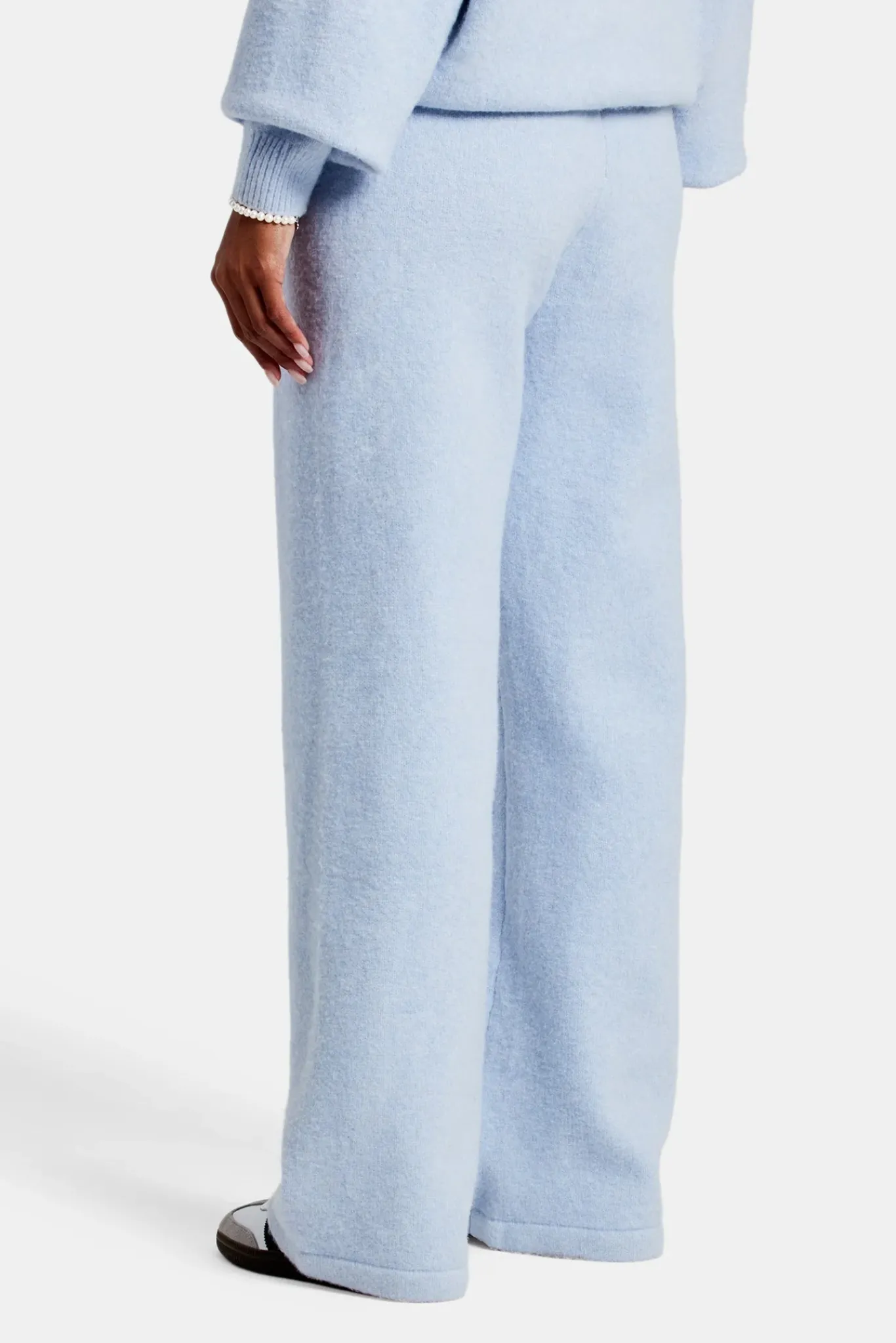 Women CLO-SET-KTW Hooded Zip Through Knitted Tracksuit - Light Blue