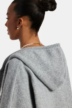 Women CLO-SET-KTW Hooded Zip Through Knitted Tracksuit - Grey