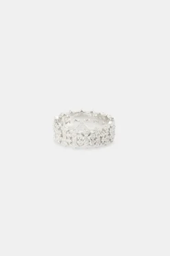 JWL-RNG Iced Alternating Cross Ring - 8mm