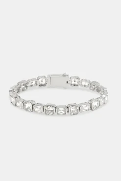 JWL-BRA Iced Alternating Square Bracelet- 8mm
