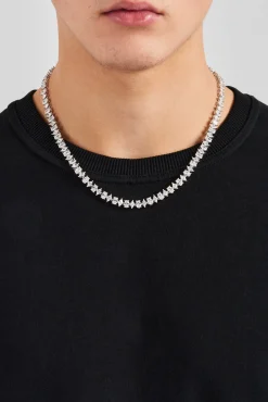 JWL-CHN Iced & Oval Stone Tennis Chain - 6mm