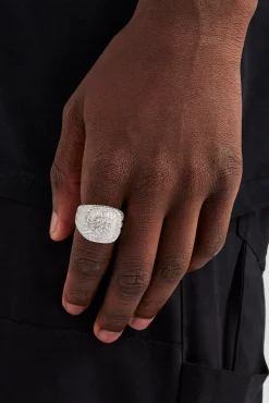 JWL-RNG Iced Baguette Signet Ring - 20mm