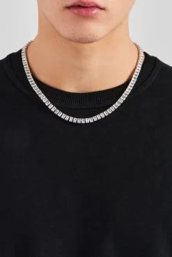 JWL-CHN Iced Baguette Stone Tennis Chain - 6mm