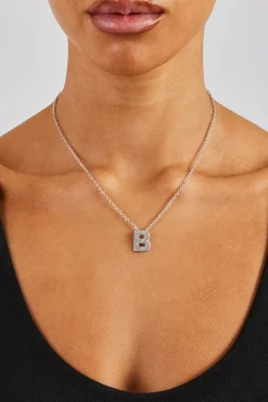 Women JWL-PEND Iced Balloon Letter Necklace - 20mm