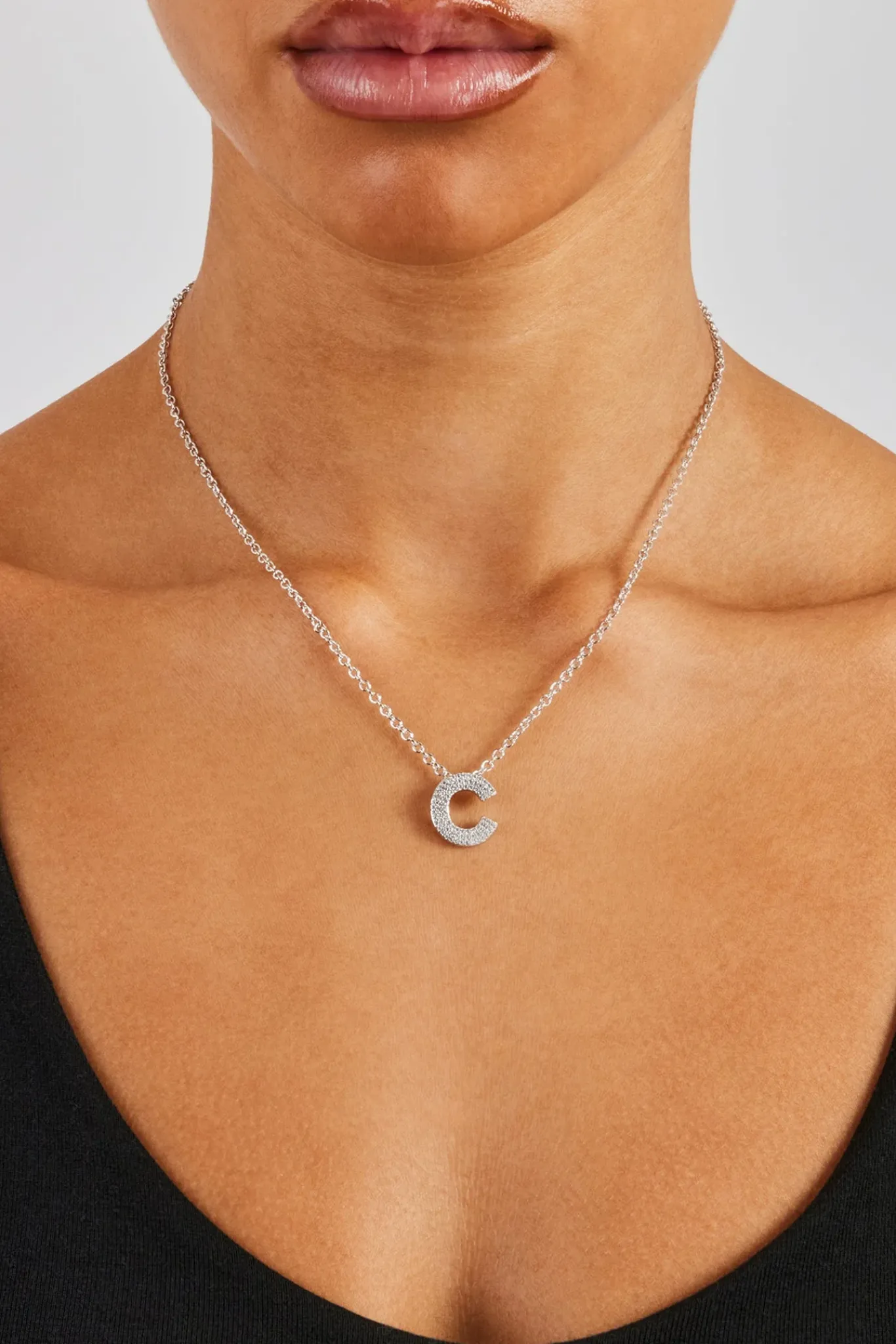 Women JWL-PEND Iced Balloon Letter Necklace - 20mm
