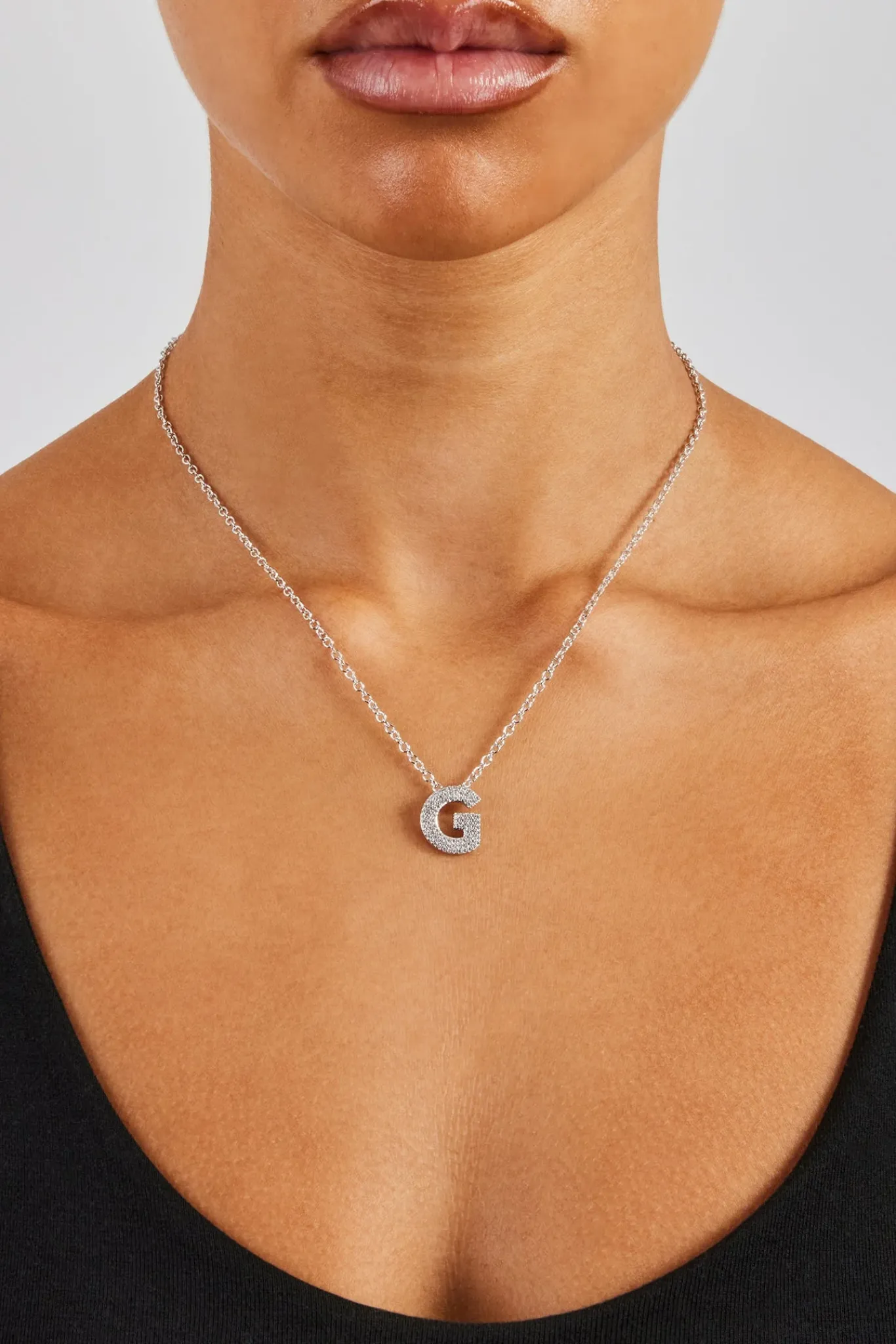 Women JWL-PEND Iced Balloon Letter Necklace - 20mm
