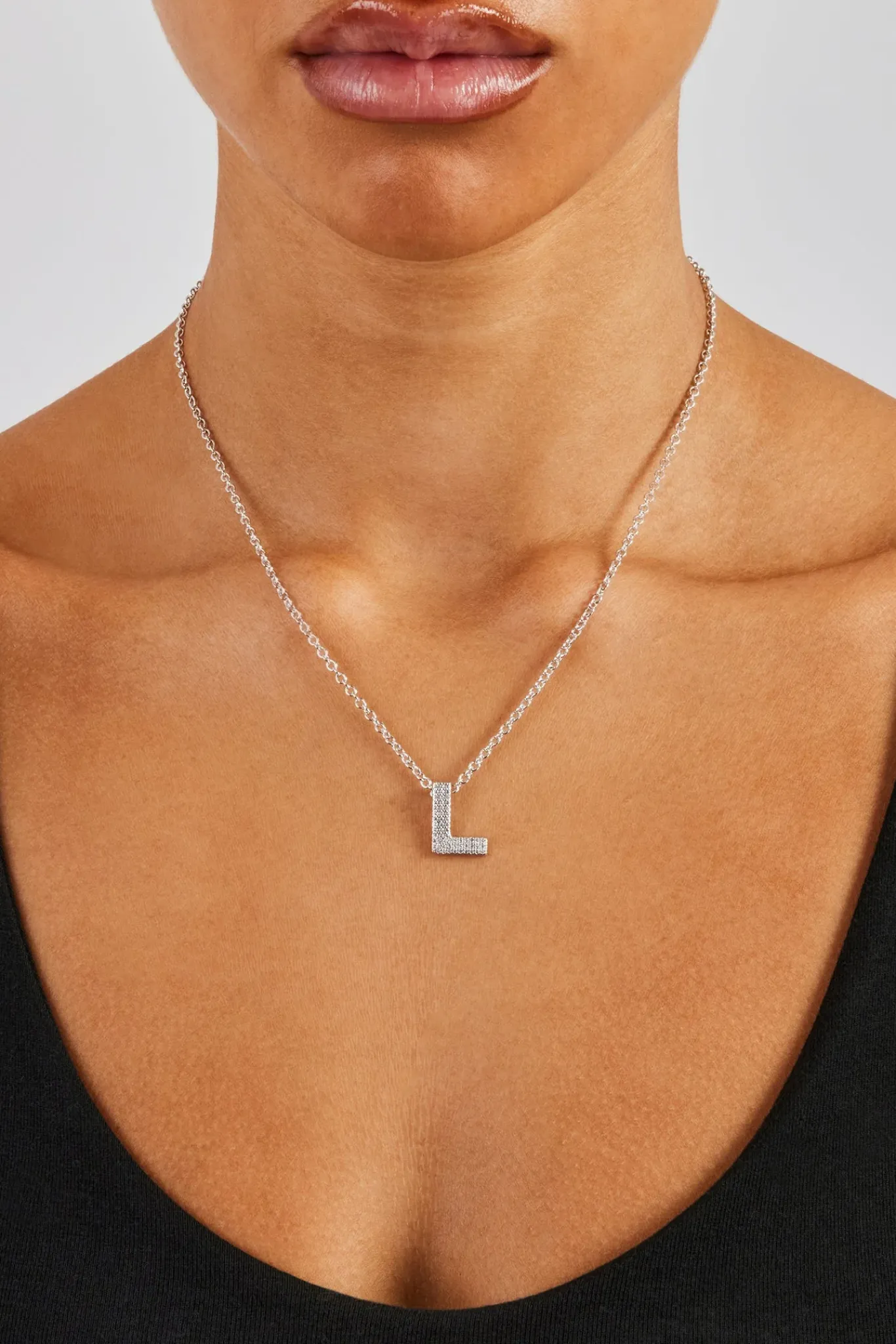 Women JWL-PEND Iced Balloon Letter Necklace - 20mm