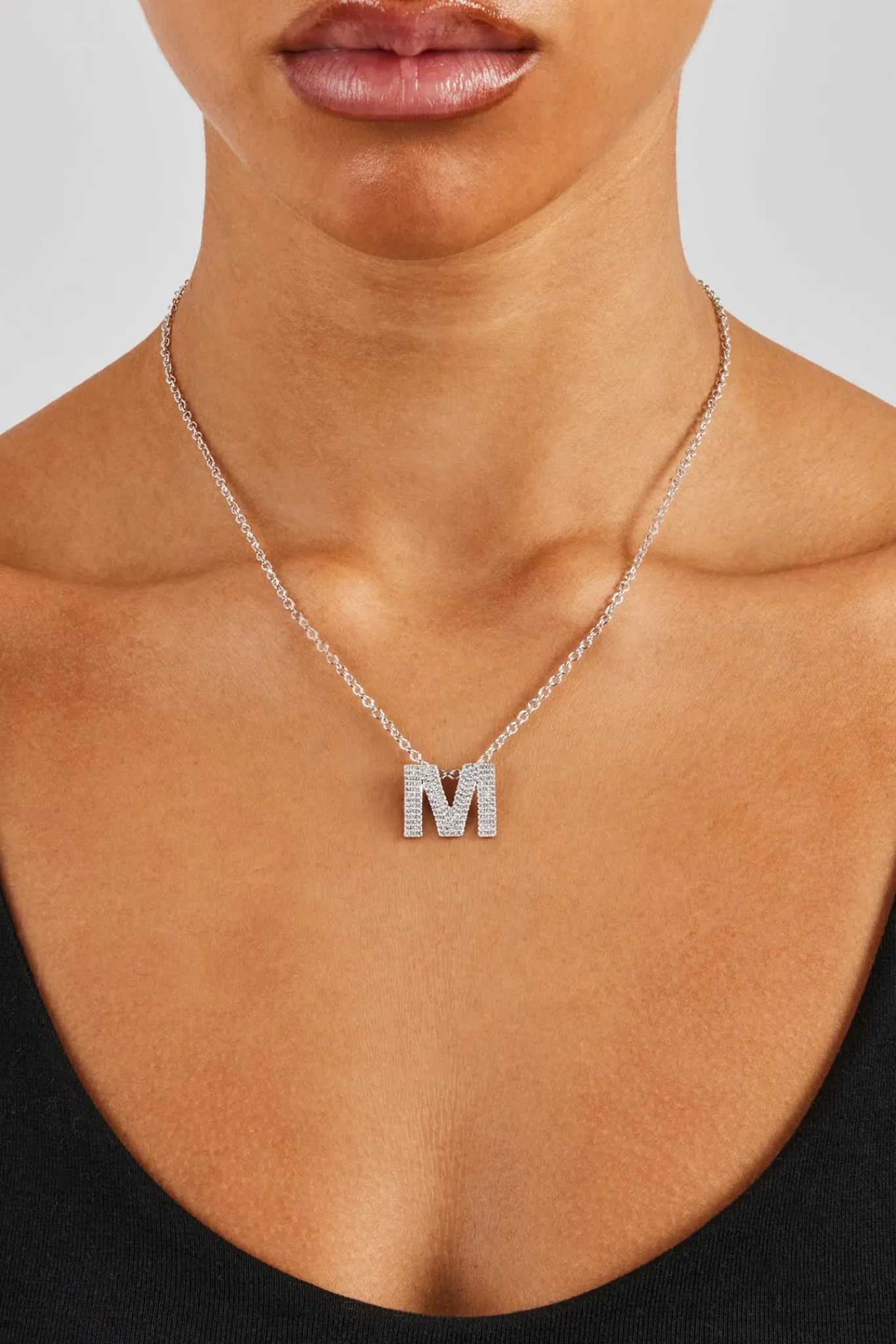 Women JWL-PEND Iced Balloon Letter Necklace - 20mm