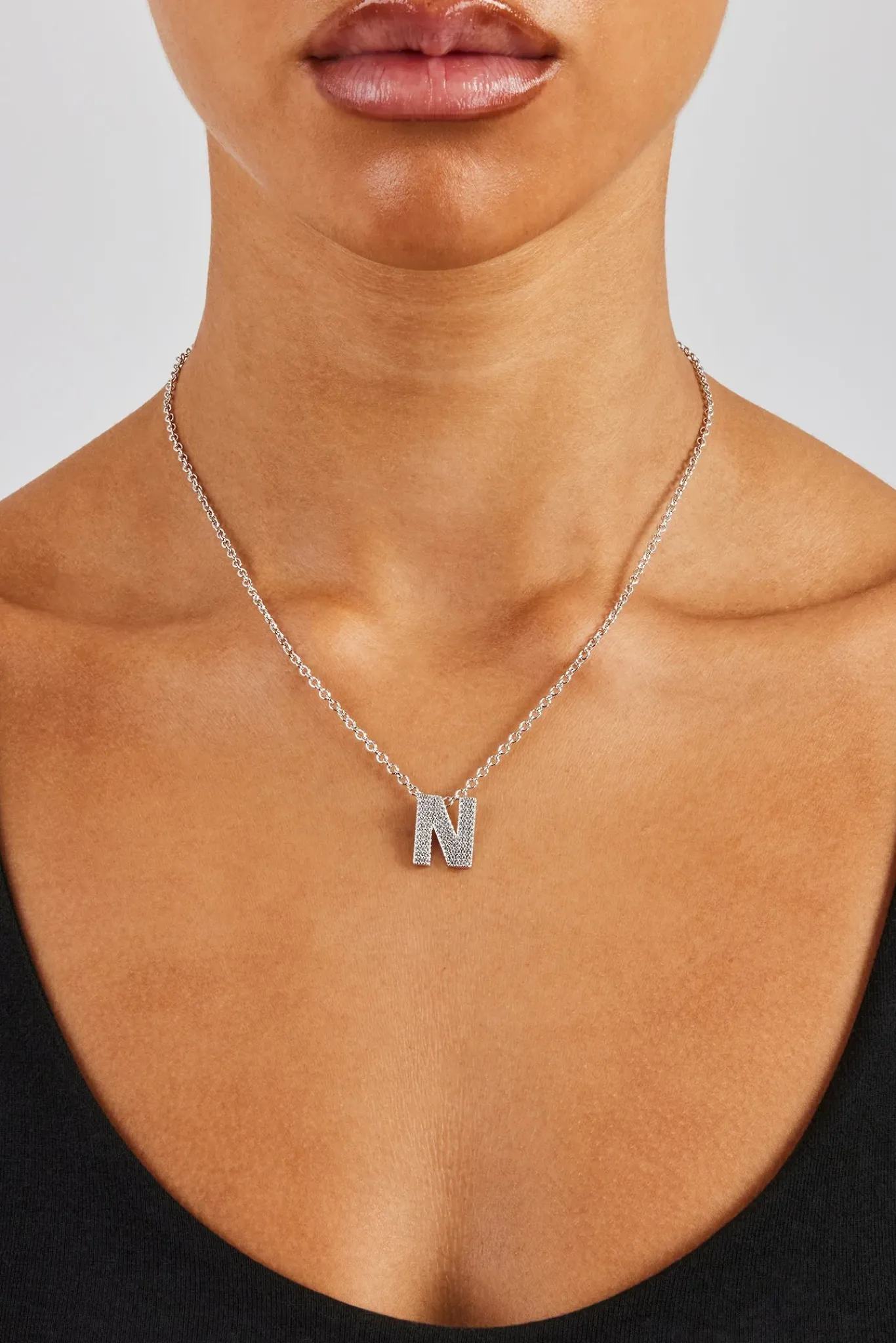 Women JWL-PEND Iced Balloon Letter Necklace - 20mm