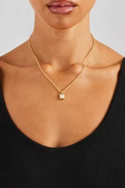 Women JWL-PEND Iced Bezel Necklace - 10mm
