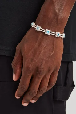 JWL-BRA Iced Blue Double Row Tennis Bracelet - 10mm